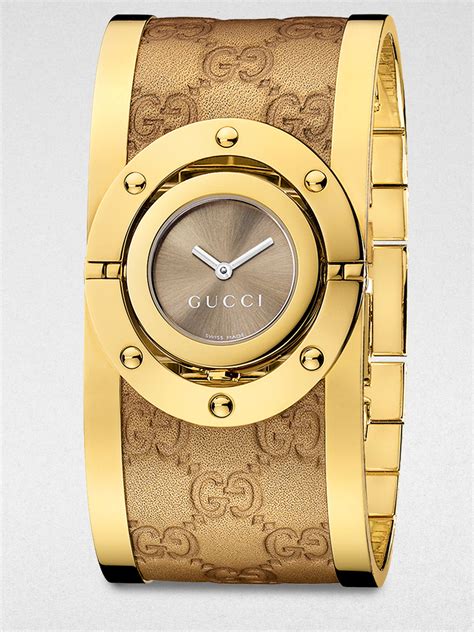 gucci gold bracelet watch women's|gucci gold bangle watches ladies.